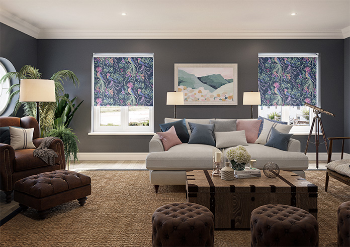 Birds of Paradise, Navy - Twist&Fit Roller Blind - Image 8
